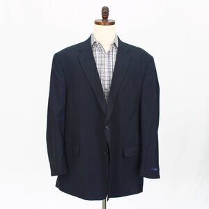 Hickey 56R Navy Blazer Sport Coat Jacket 2-Button Solid Y227